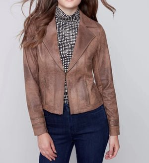 Vintage Faux Suede Perfecto Jacket | Truffle