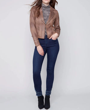 Vintage Faux Suede Perfecto Jacket | Truffle