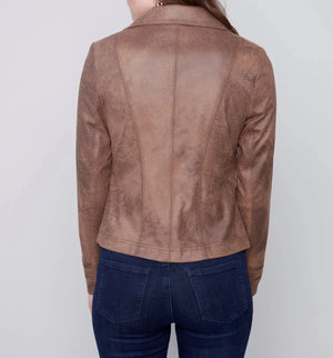 Vintage Faux Suede Perfecto Jacket | Truffle