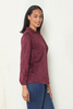 Faux Suede Long Sleeve Button Front Shirt