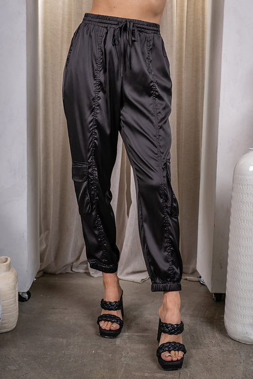 Charmeuse Satin Cargo Pant
