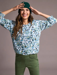 3/4 Sleeve Crew Neck Sweater