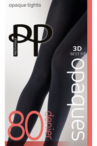 80 DENIER 3D OPAQUE TIGHTS | BLACK