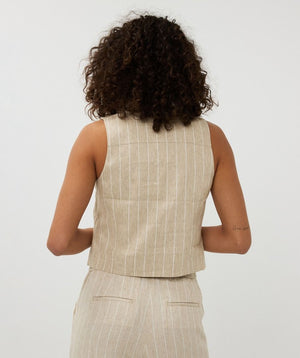 Striped Linen Vest