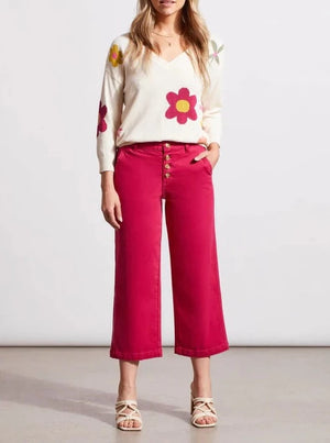 AUDREY BUTTON-FLY WIDE LEG JEANS | Daiquiri