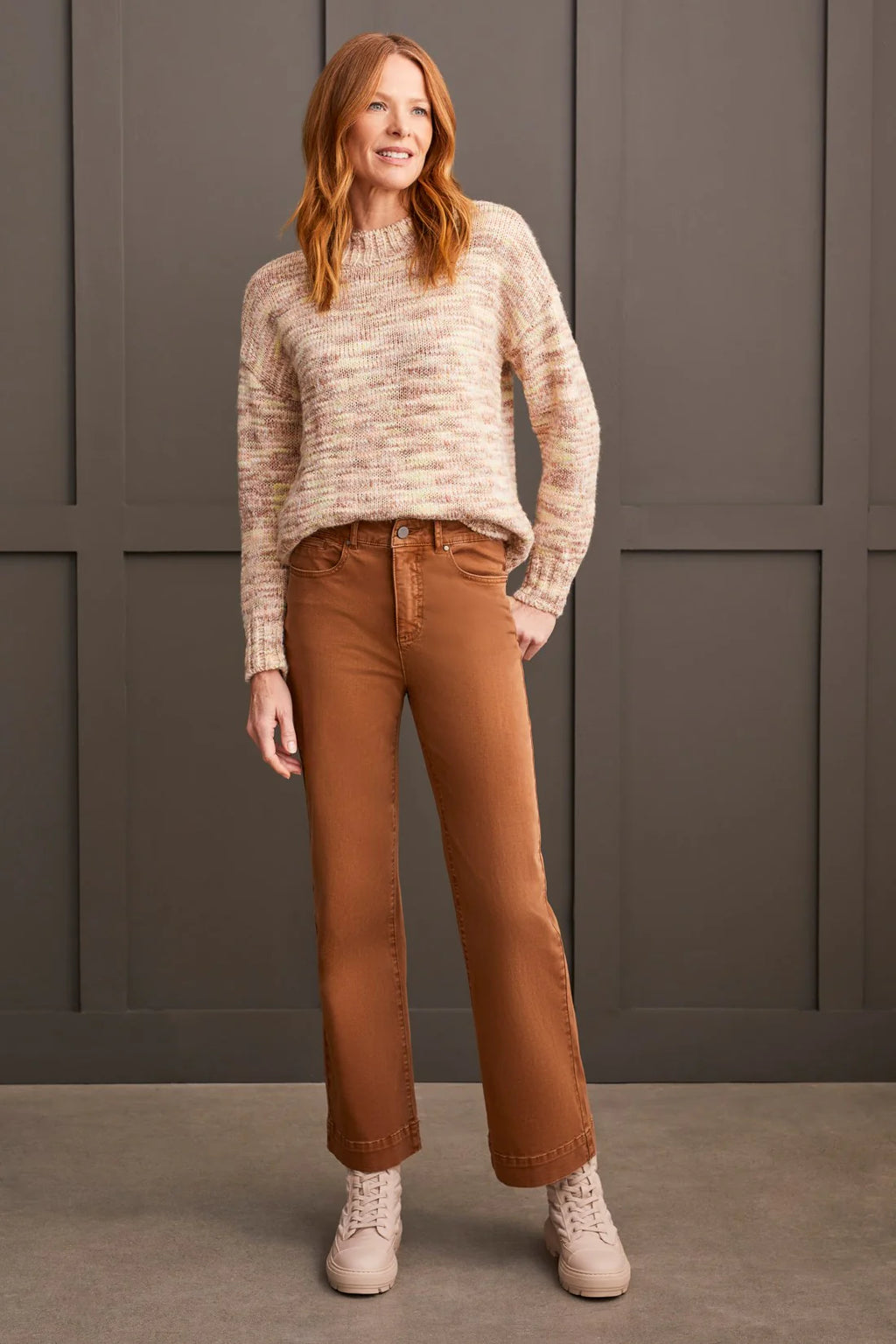 Comfort Stretch Fly Front Wide Leg Pants