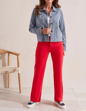 FLY FRONT WIDE LEG PANT | Poppy Red