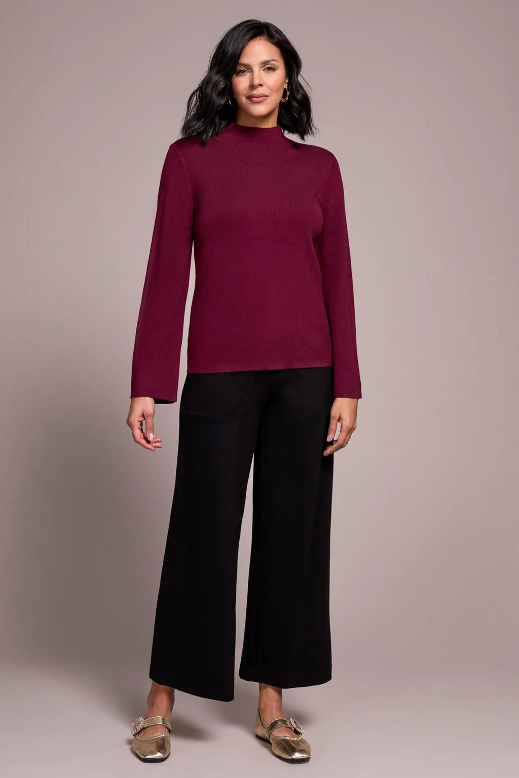 Long Sleeve Funnel Neck Sweater
