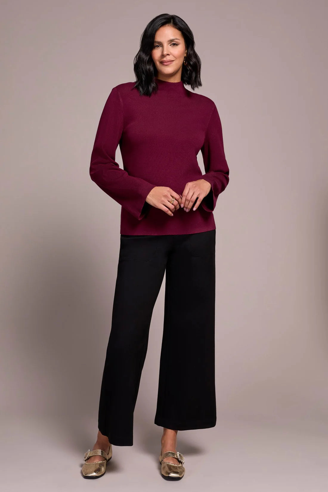 Long Sleeve Funnel Neck Sweater