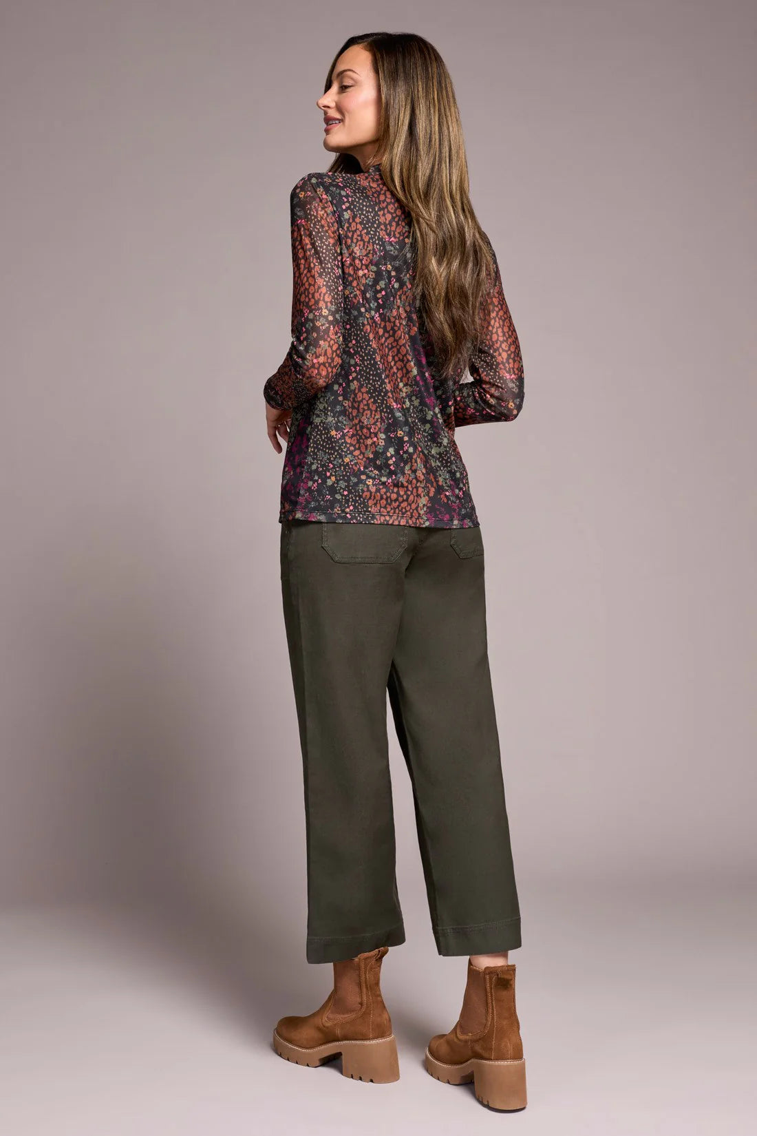 Mesh Turtlneck Top W/ Lining