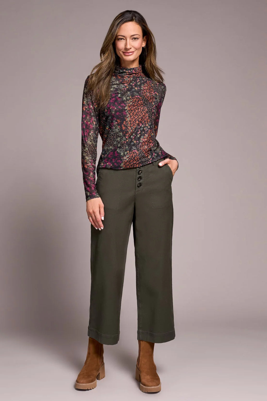 Slub Cotton Sophia Curvy Wide Leg Jeans