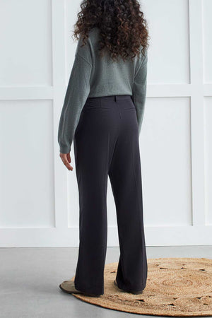 Fly Front Pleated Trouser With Waist Tabs