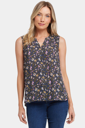 Sleeveless Pintuck Blouse
