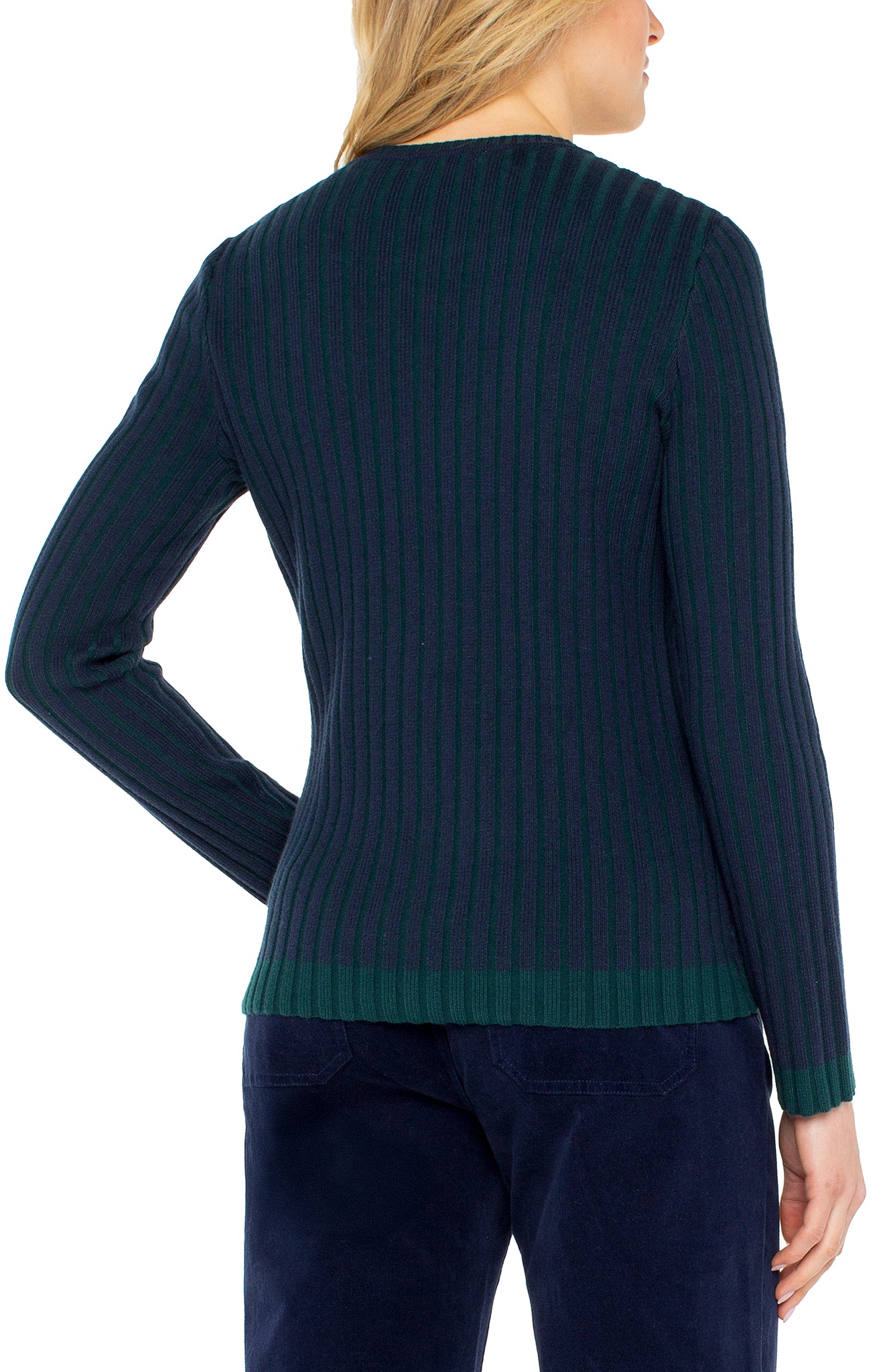 Long Sleeve Crew Neck Ribbed Sweater