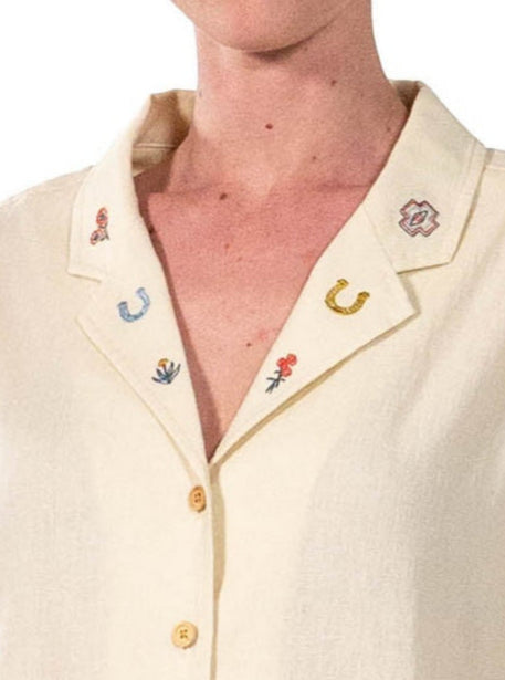 Short-Sleeved Embroidered Shirt