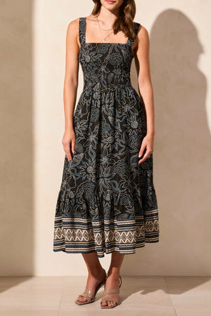 Lined Sleeveless Dress With Ruching Top