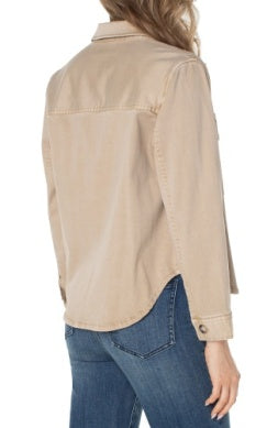 Cropped Shirt Jacket | Biscuit Tan