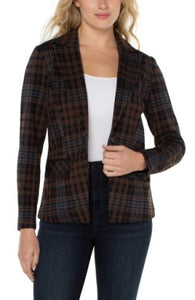 Notch Collar Blazer | Brown/Black