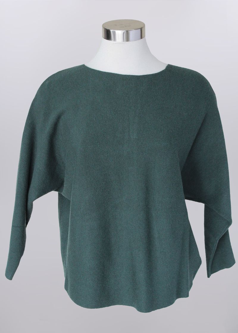 Dolman Sleeve Zip Back Sweater