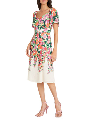 Flutter Cap Sleeve Floral Dress