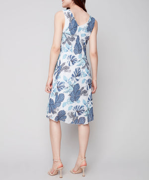 Printed Cotton Gauze Dress | Water Lily