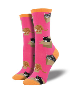 Cat In A Box Socks | Pink