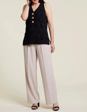 Wide Leg Pleated Trouser | Flax