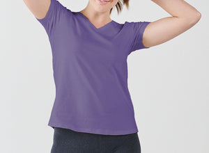Organic Cotton Women's Embroidered T- Shirt | Violet
