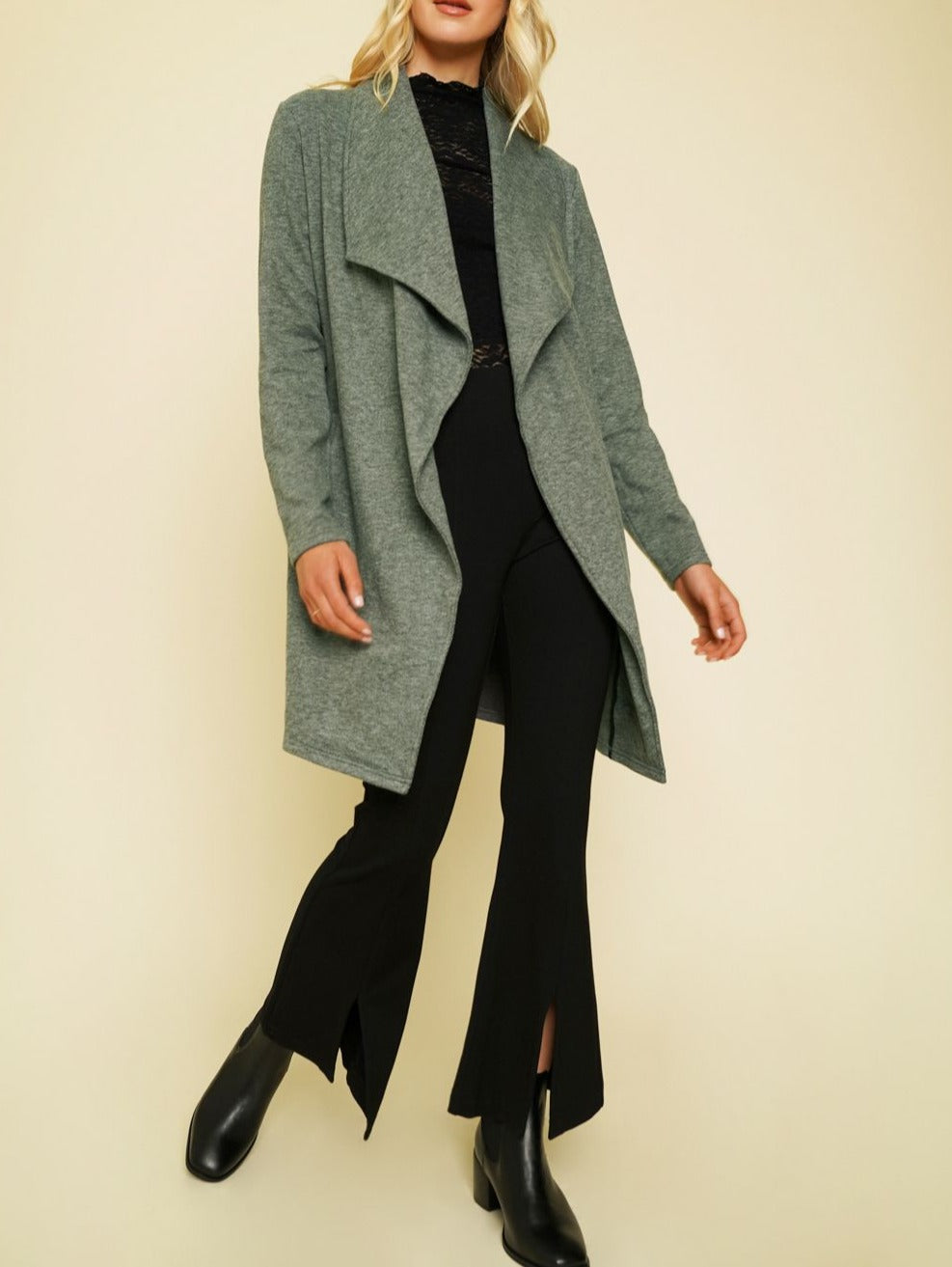 Shawl Collar Coat | Charcoal