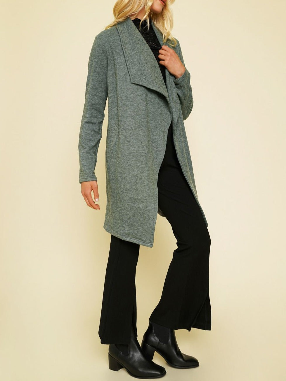 Shawl Collar Coat | Charcoal