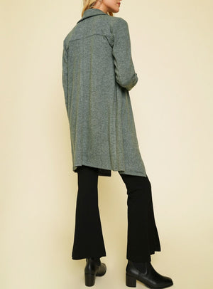 Shawl Collar Coat | Charcoal