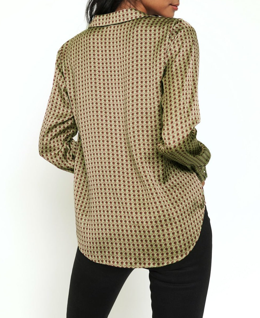 Tie Front Blouse | Olive