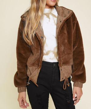 Faux Fur Bomber | Choko