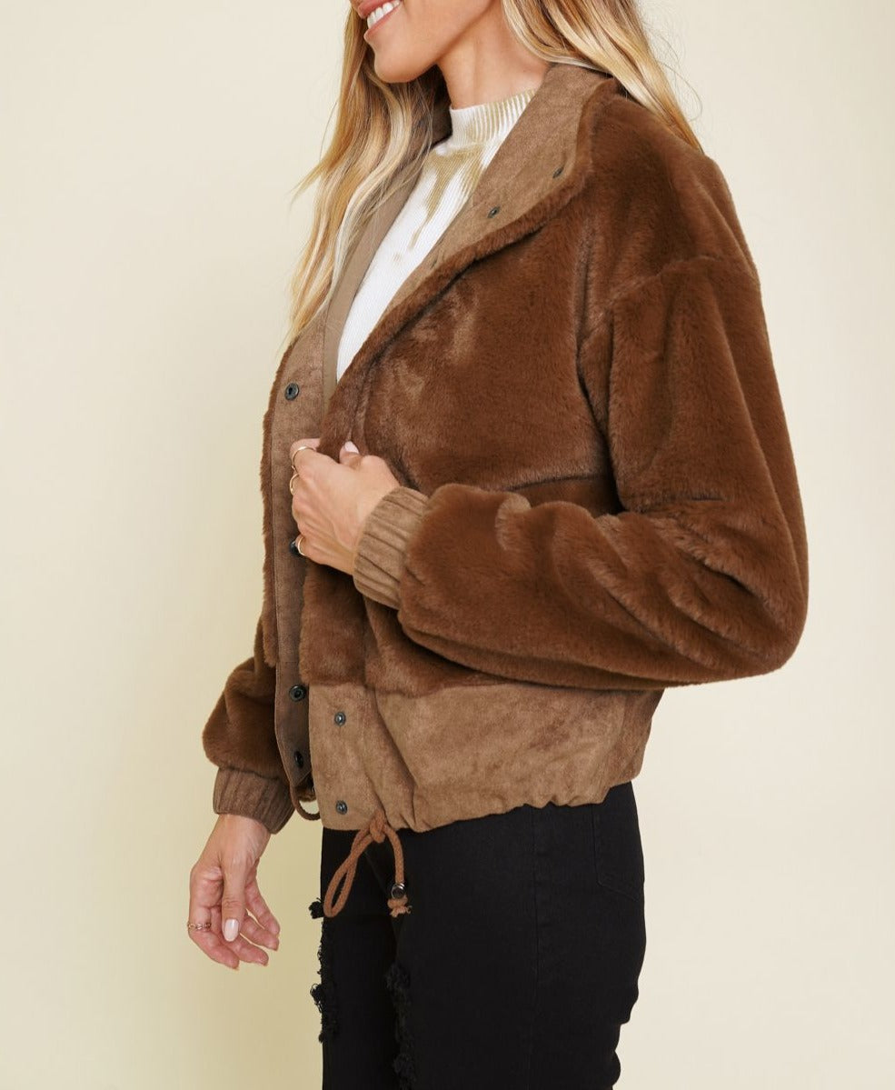 Faux Fur Bomber | Choko