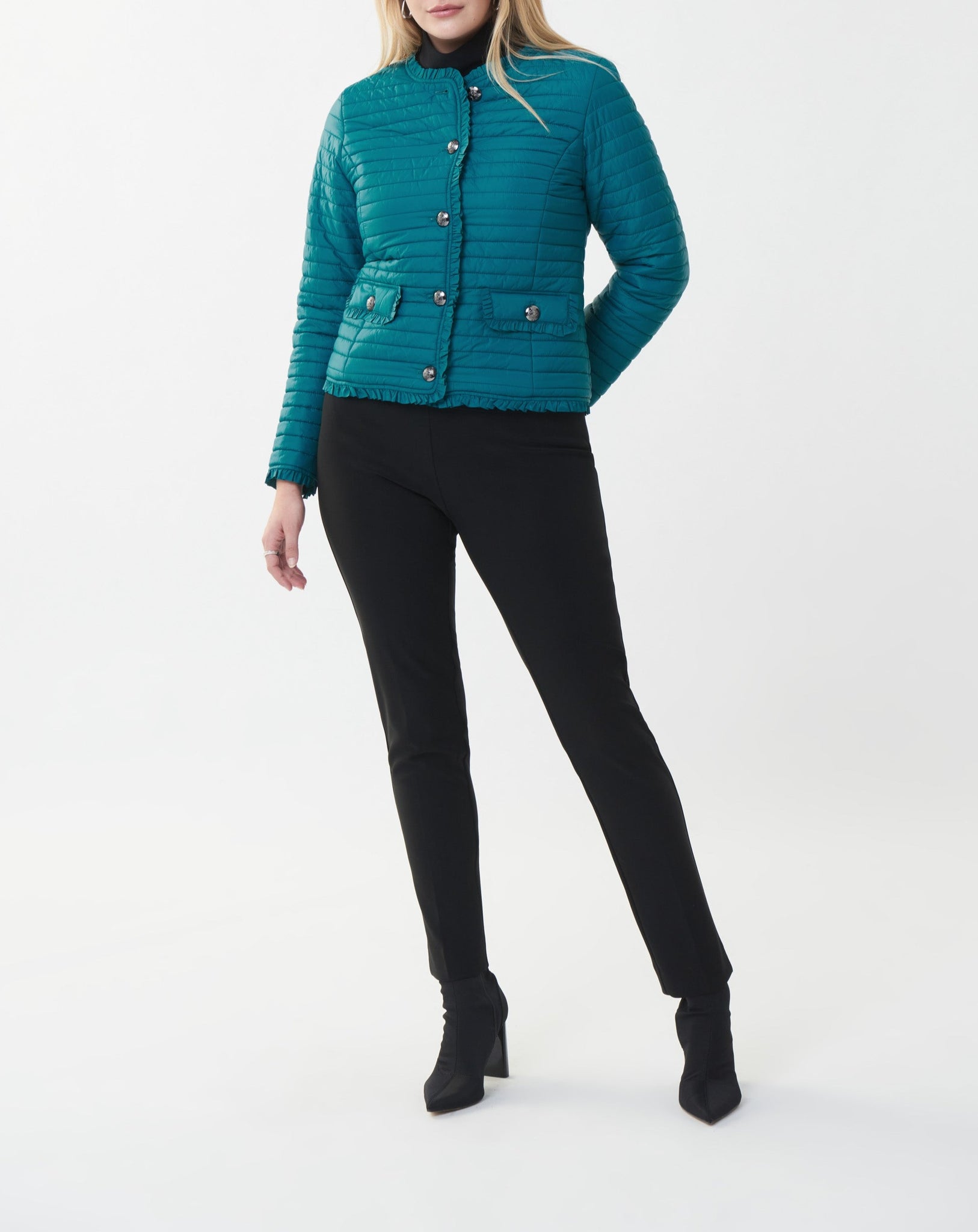 Quilted Puffer Coat | Teal