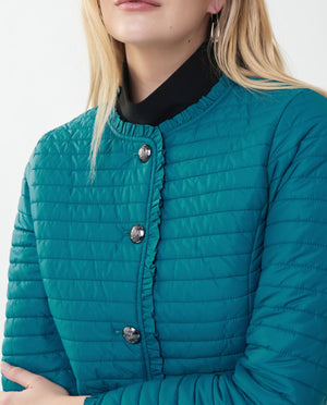 Quilted Puffer Coat | Teal