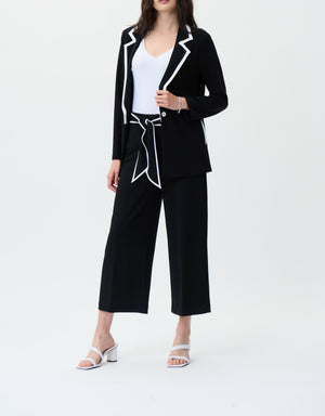 Front Tie Wide Leg Ankle Pant | Midnight