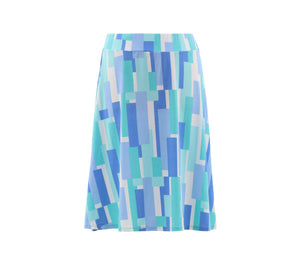 Abstract Knee Length Skirt | Marble