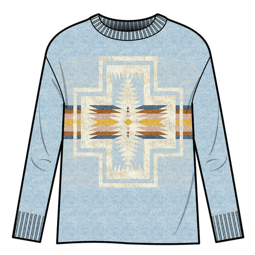 Sweater with print| Cool blue multi