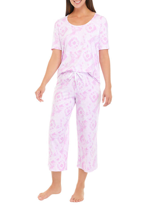 Cropped Wide Leg Pajama Set