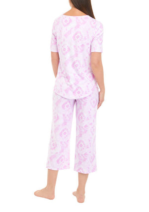 Cropped Wide Leg Pajama Set