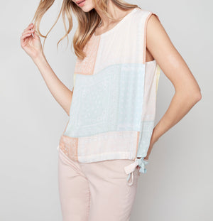 Printed Side Ties Top