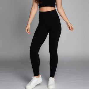 Black Rib High Waisted Legging