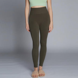 Olive Rib High Waisted Legging