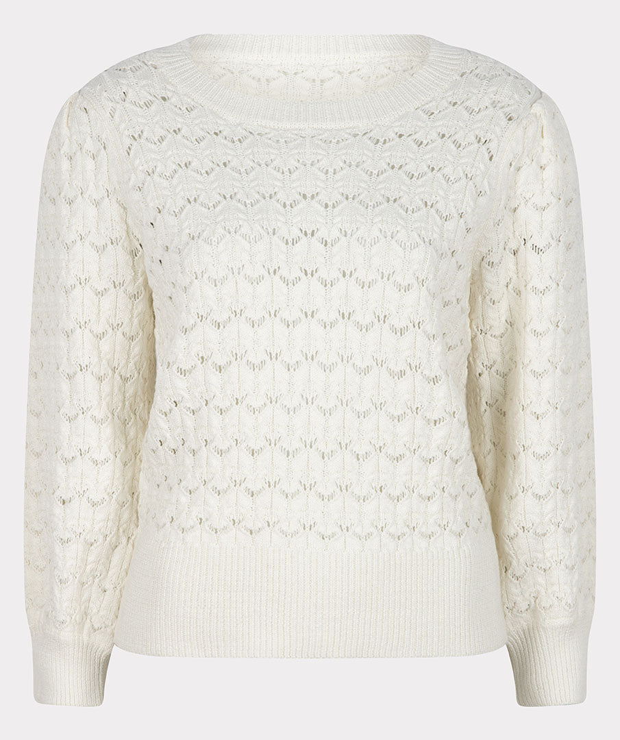 Scallop Crochet Sweater | Off White