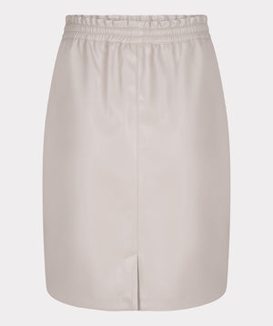 Faux Leather Skirt | Stone