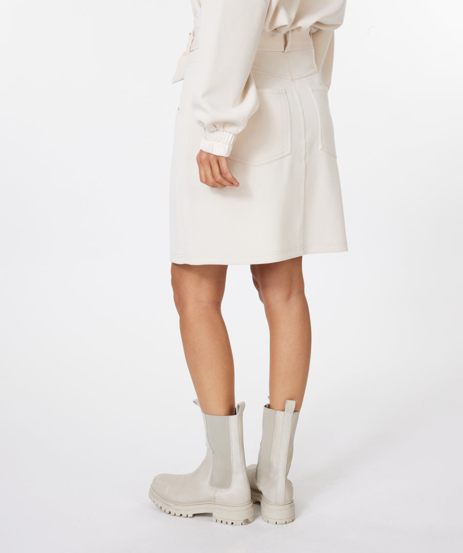 High Waisted Belt Skirt | Natural