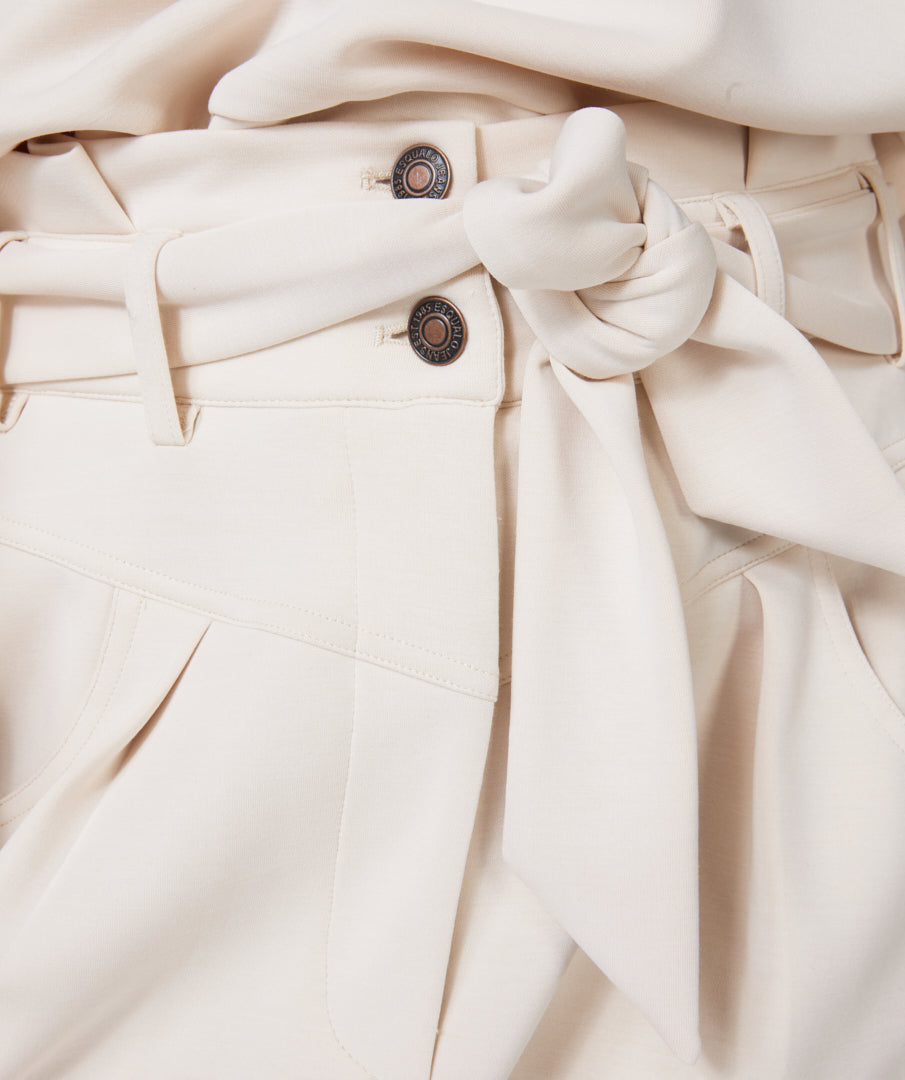 High Waisted Belt Skirt | Natural