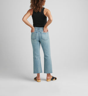 Phoebe High Rise Cropped Bootcut Jeans | Artic Blue