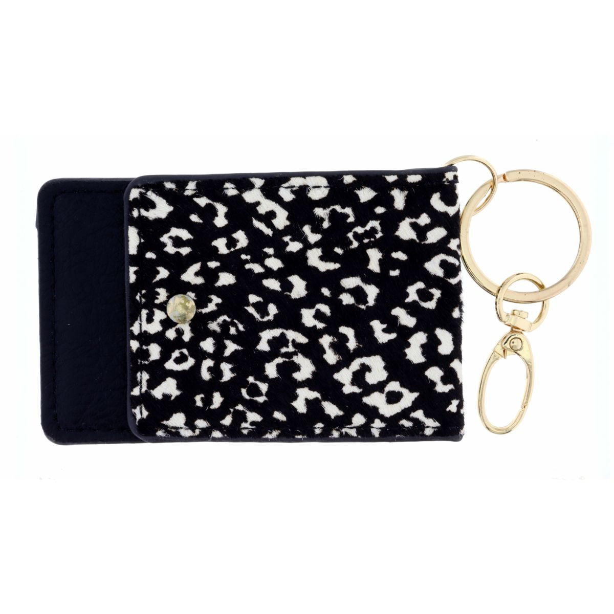 Cheetah Print Key Chain Wallet | Snap Pocket
